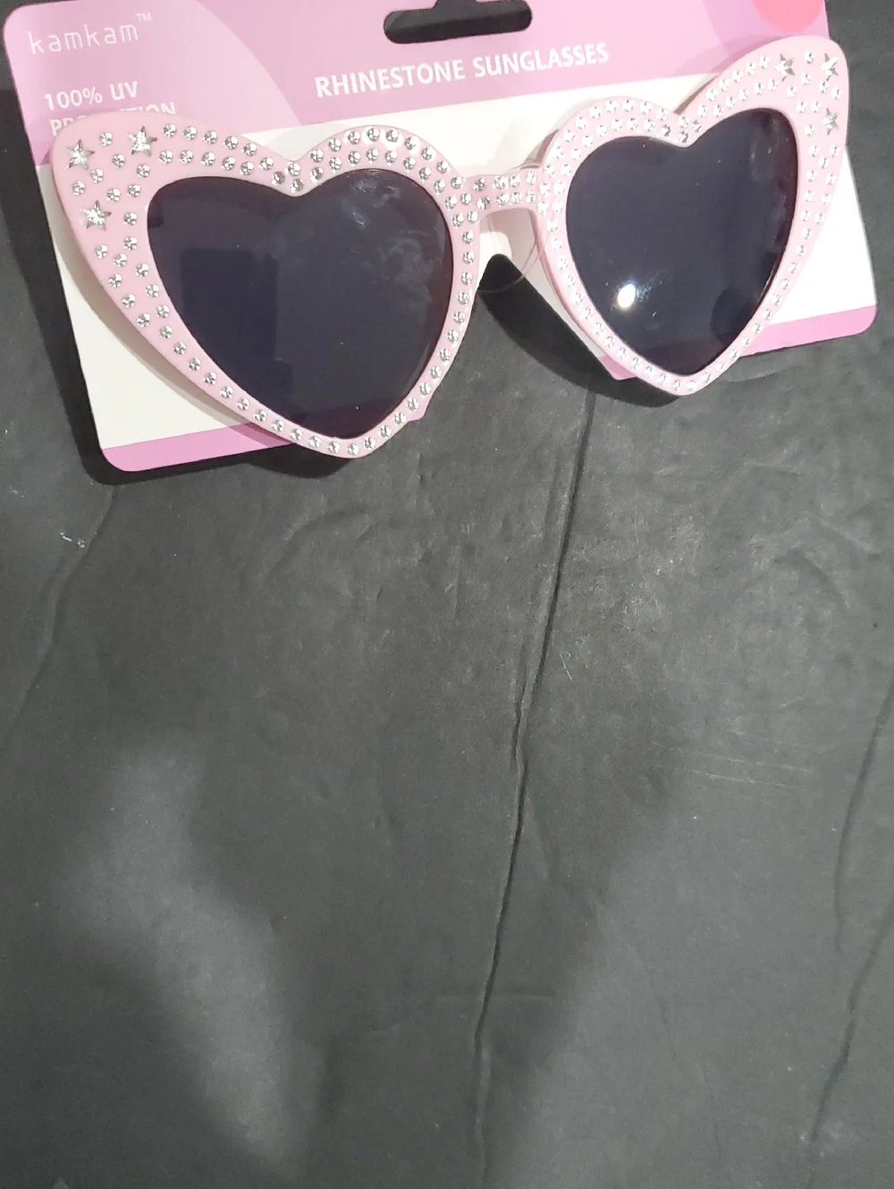 Pink rhinestone studded‎ bling retro heart shaped cat eye Sunglasses brand new